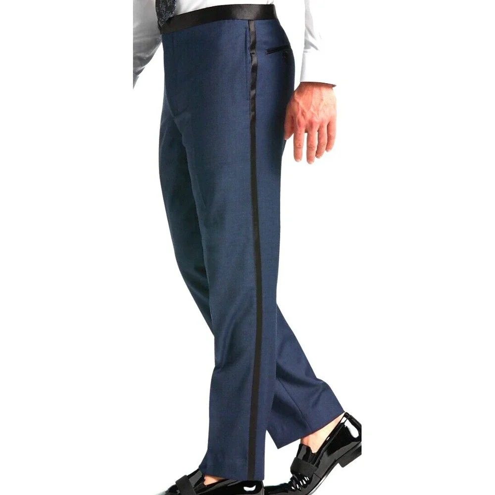Pronto Uomo Platinum Modern Fit Suit Separates Tuxedo Pants 48Lx32W Wool Blend